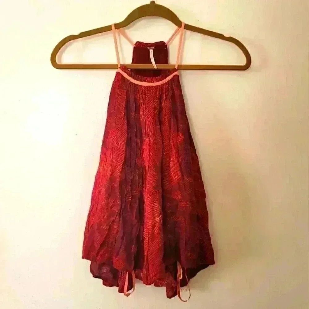 Free People Red Side Tie Tank Size XS Extra Small